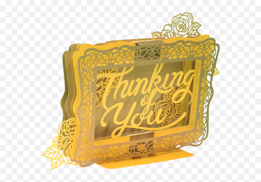 Thinking Of You Pop Up Card - Calligraphy Emoji,Upside Down Thinking Emoji