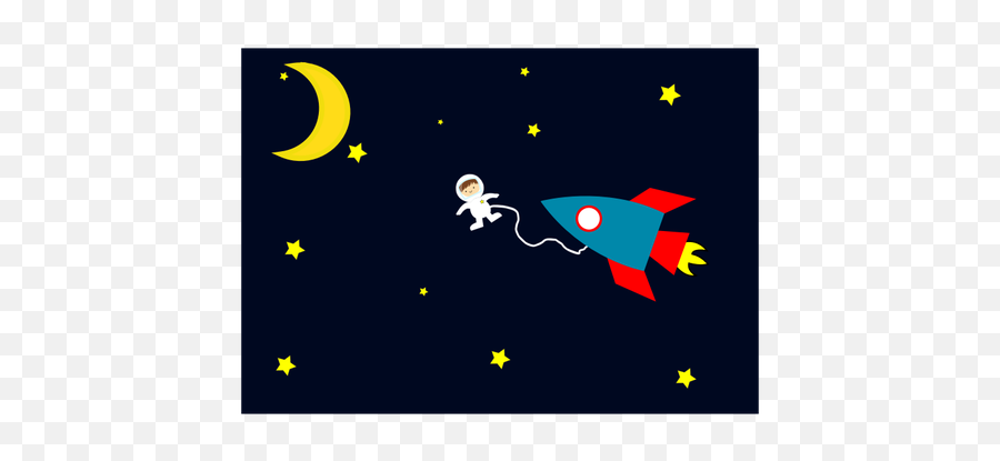 Space Walk Cartoon Vector Image - Cartoon Png Space With Astronaut Emoji,Flag And Rocket Emoji