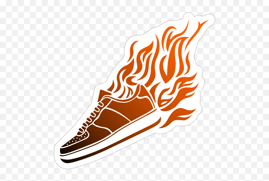 Flame Sneaker Basketball Sticker - Illustration Emoji,Basketball Hoop Emoji