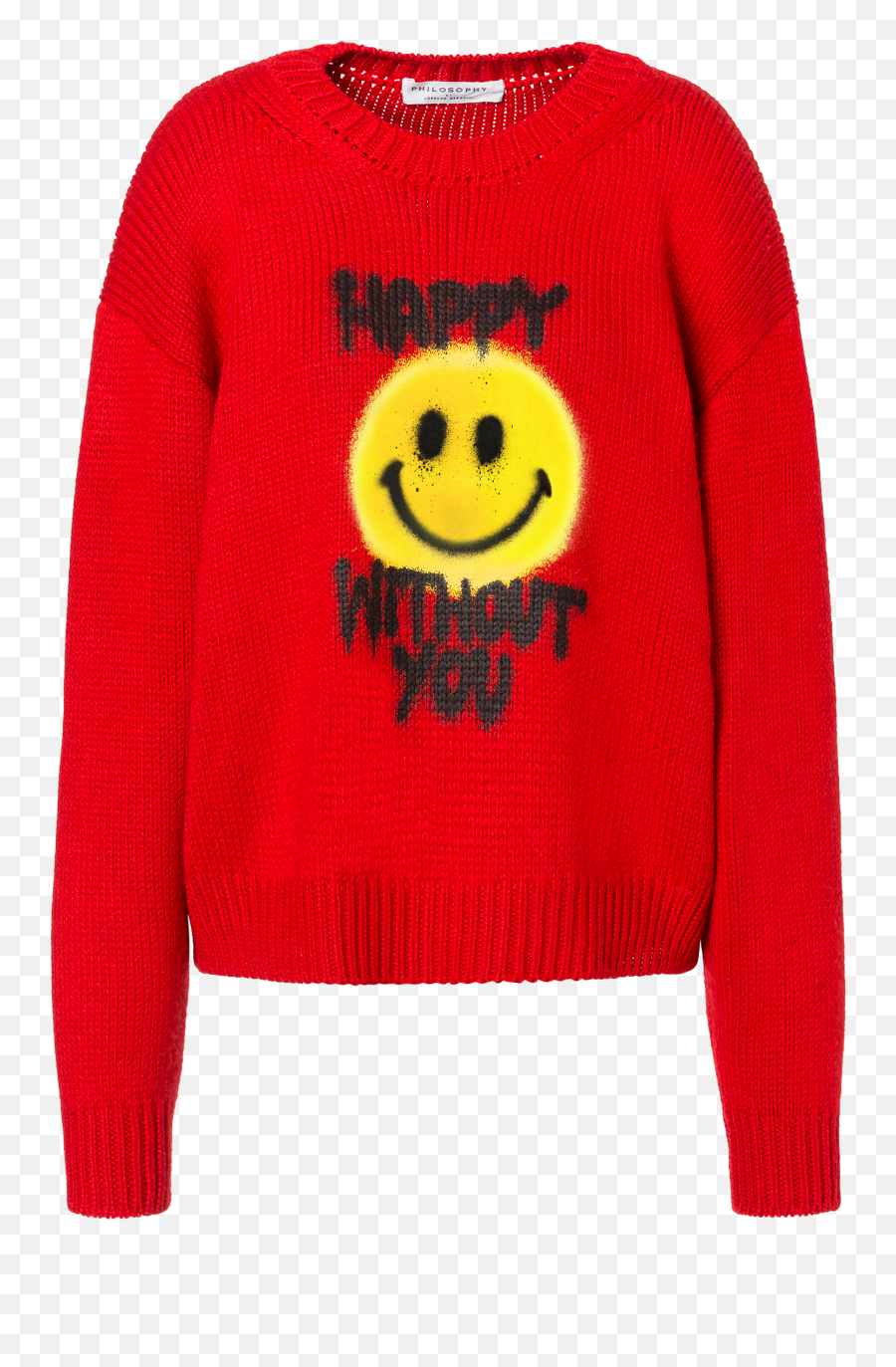 Red Spray Me Smiley Pullover - Sweater Emoji,Cheeky Emoticon