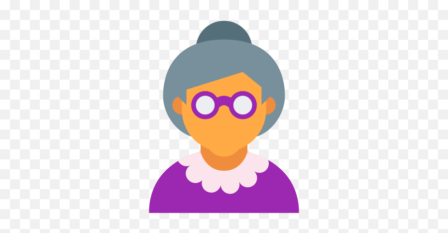 Grandma Icon - Old Woman Icon Png Emoji,Car Old Lady Flower Emoji