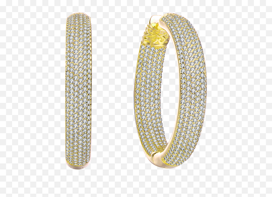 Genevive Large Crystal Studded Pave - Bangle Emoji,Earring Emoji