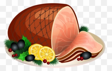 Sliced Ham Clipart - Christmas Emoji