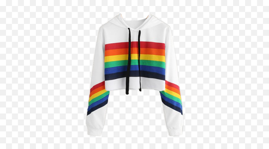 Rainbow Clothes Freetoedit - Rainbow Crop Top Hoodie Emoji,Emoji Clothes At Rainbow