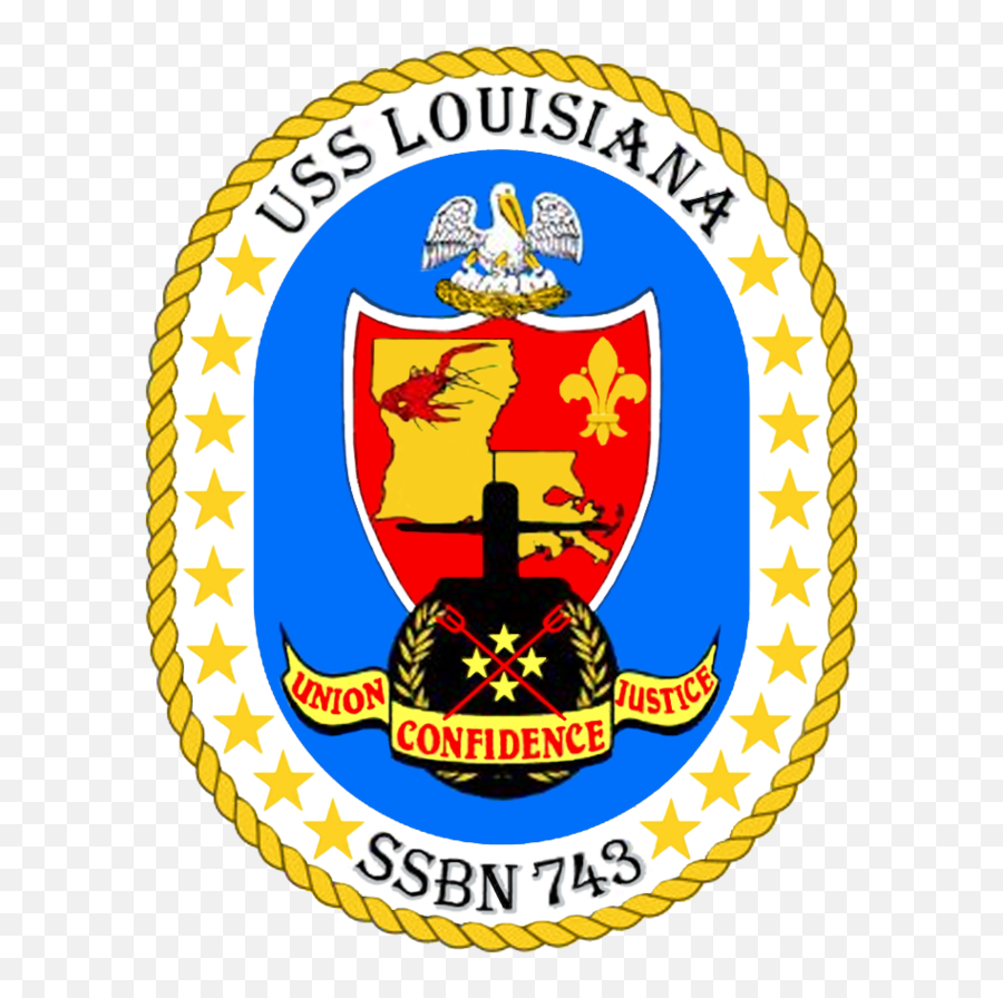 743 Patch Ships Crests Us Navy Submarine 1 Uss Louisiana - Uss Louisiana Ssbn 743 Logo Emoji,Cuban Flag Emoji