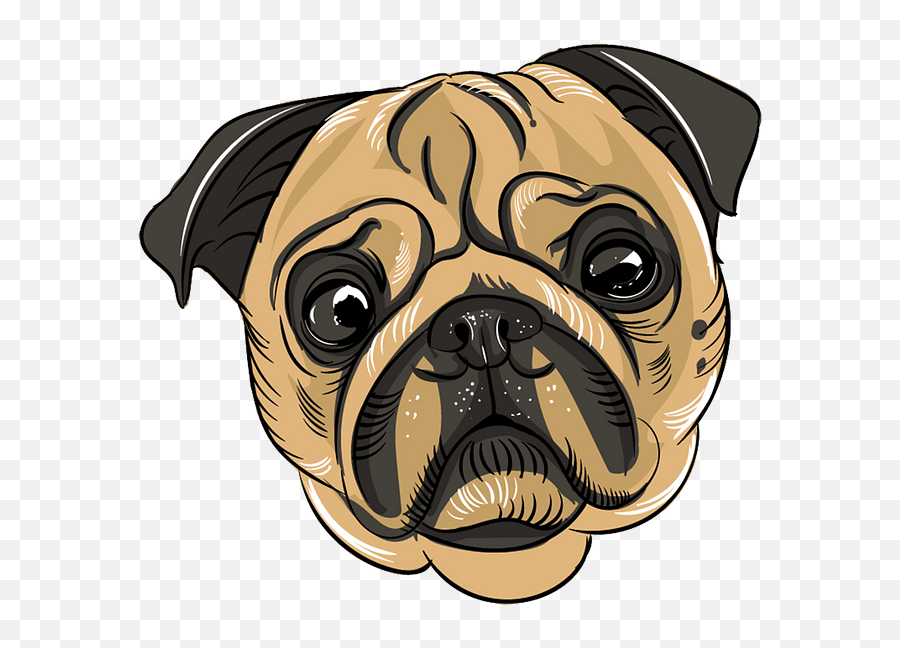 Pug Clipart Png - Pug Head Clip Art Emoji,Pug Emoji