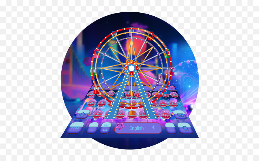 Neon Ferris Wheel Keyboard - Circle Emoji,Ferris Wheel Emoji