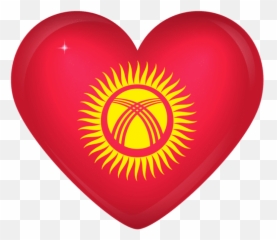 Free Png Kirgizstan Large Heart Flag - Kyrgyz Republic Emoji