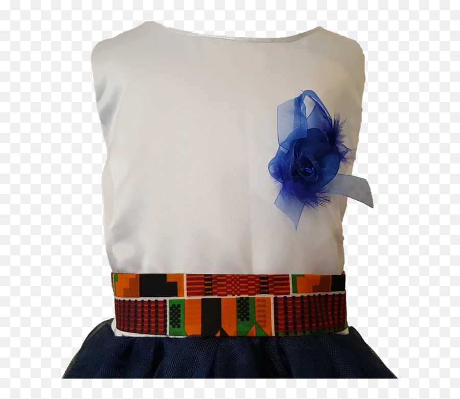 One Day Sale Novarena Kente Ankara African Print Girls Navy Blue And White Dresses - Flowers Bow Tie Formal Bridal Easter Garden Roses Emoji,White Emoji Dress