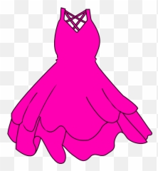 Pink Dress Clipart - Black Art Emoji