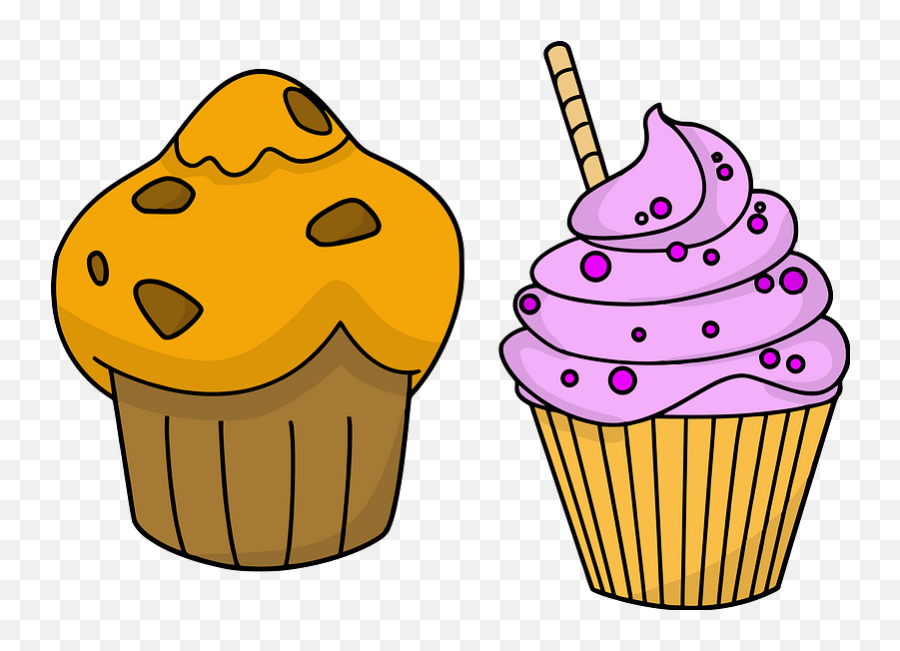 Chocolate Peanut Butter Cupcake And Cherry Cupcake Clipart - Muffin Clipart Emoji,Emoji Cupcakes