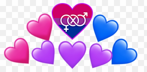 Bisexual Bisexuality Crown Heart - Girly Emoji