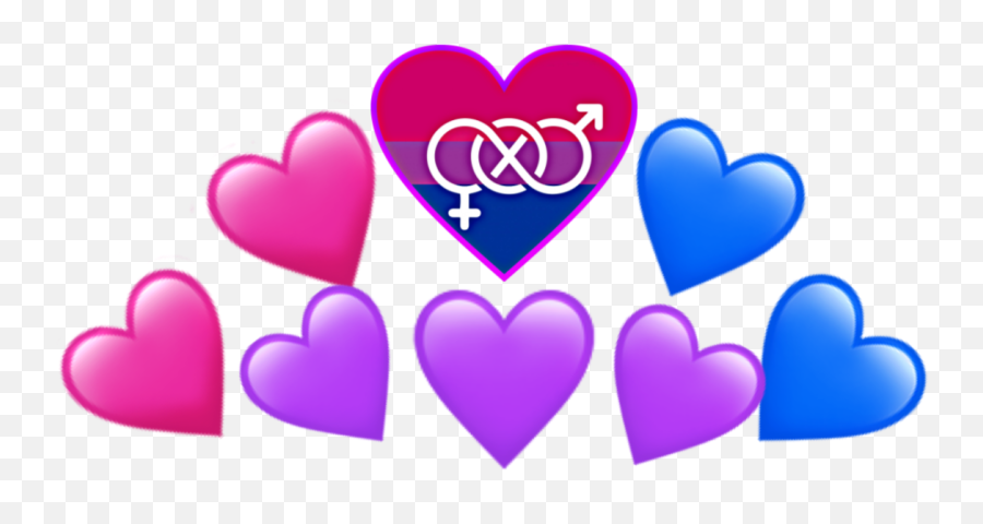 Bisexual Bisexuality Crown Heart - Girly Emoji,Bisexual Emoji