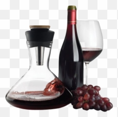 Wine Bottle Glass And Grapes PNG Official PSDs - Karafa Na ervené Víno Emoji