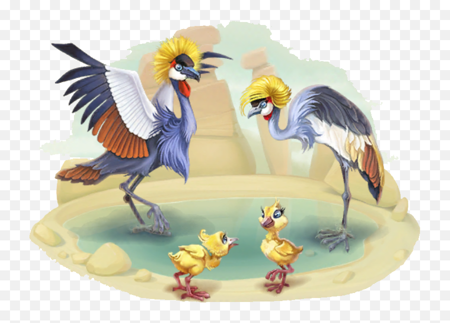 Black Crowned Crane Family - Fictional Character Emoji,Crane Emoji