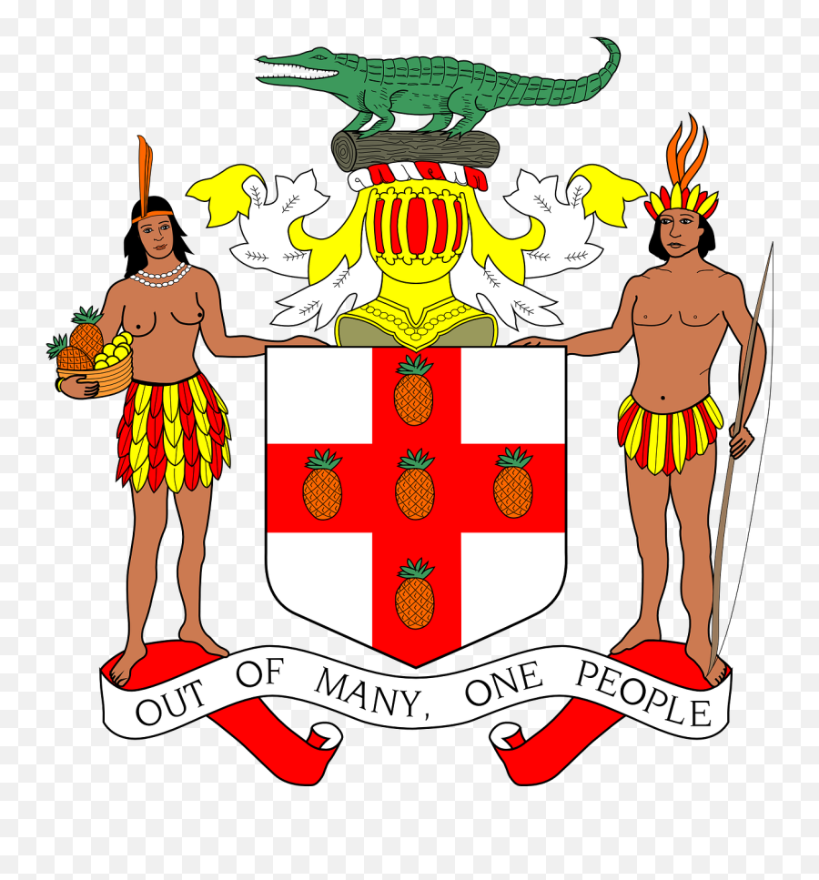 Coat Arms Jamaica Crest Jamaican - Jamaica Coat Of Arms Vector Emoji,Jamaica Flag Emoji