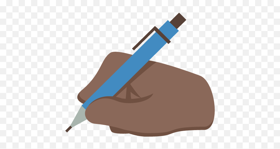 Writing Hand Dark Skin Tone Emoji Emoticon Vector Icon - Writing Hand Graphics Png,Pen Emoji