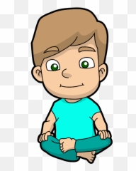 Meditating Cartoon Kid - Emoji