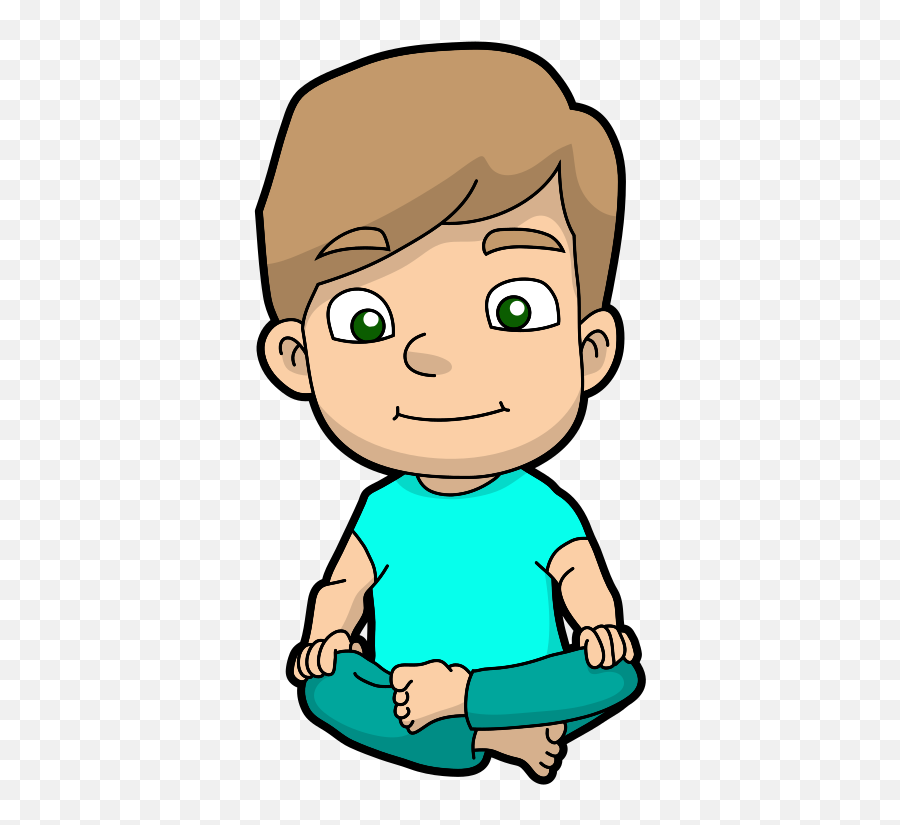 Meditating Cartoon Kid - Cartoon Emoji,Emoji Pants For Boy