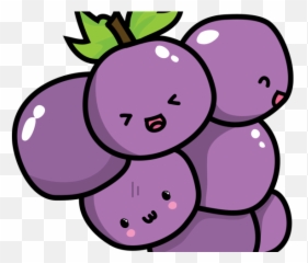Grapes Clipart Kawaii - Emoji