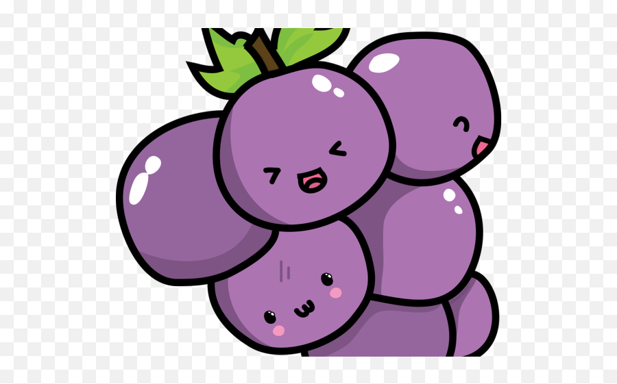 Grapes Clipart Kawaii - Kawaii Grapes Emoji,Grape Emoji
