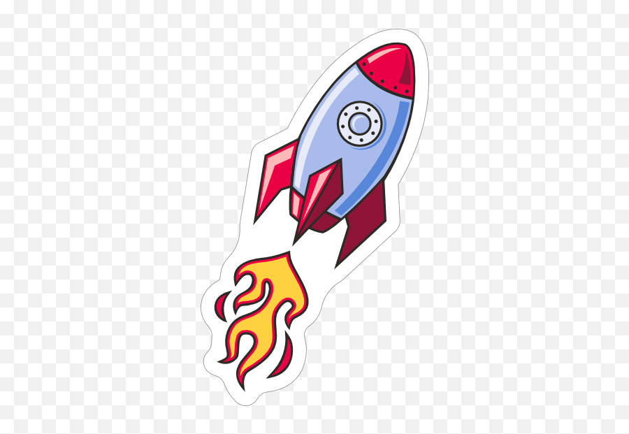 Cartoon Rocket Mascot Sticker - Illustration Emoji,Flag And Rocket Ship Emoji
