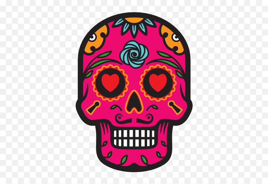 Heart Eyes Day Of The Dead Skull Sticker - Skull Emoji,Day Of The Dead Emoji