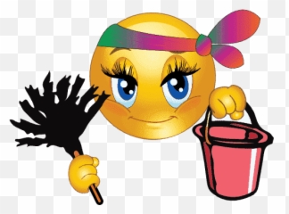 Girly Emoji Stickers For Whatsapp - Cleaning