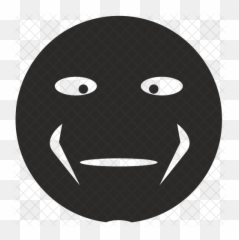 Serious Icon Of Glyph Style - Circle Emoji