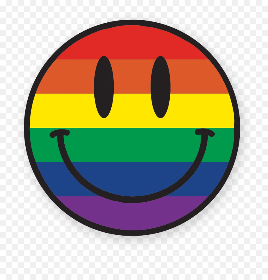 Smile Rainbow Sticker - Smiley Rainbow Sticker Png Emoji,Facebook Rainbow Emoticon