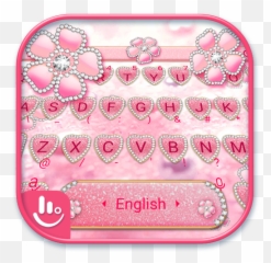 Girly Pink Diamond Glitter Clover Keyboard Theme Hack - Clip Art Emoji