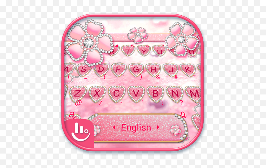 Girly Pink Diamond Glitter Clover Keyboard Theme Hack - Clip Art Emoji,Kik Hidden Emoticons