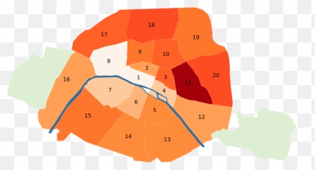 Arrondissements Of Paris - Paris Population Density Map Emoji,Eiffel Tower Emoji