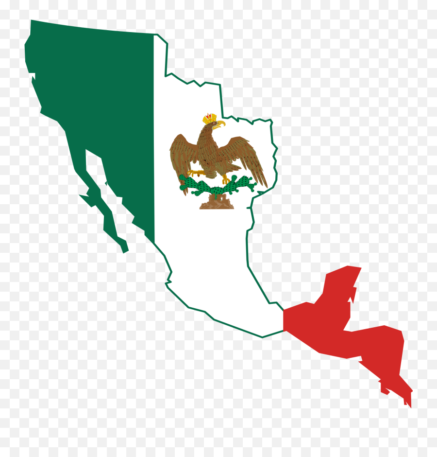 Flag Map Of The First Mexican Empire - Map Of Mexico With Flag Emoji,New Mexico Flag Emoji