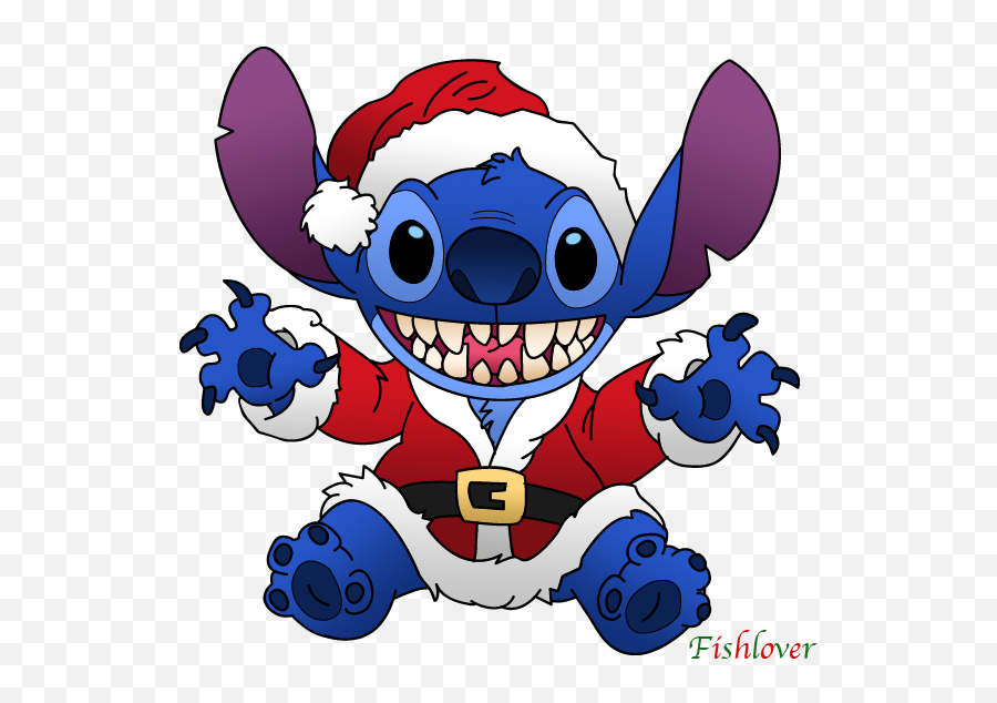 Santa Stitch - Christmas Lilo And Stitch Emoji,Raisin Emoji