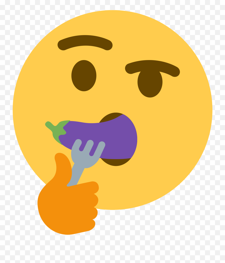 Download Eating - Discord Thinking Emoji,Emoji Eggplant