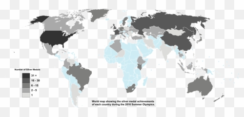 Silver Medals 2016 Summer Olympics - Map Of Regional Powers Emoji