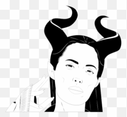 Vector Drawing Of Woman With Sharp Horn - Desenho Mulher Com Chifre Emoji