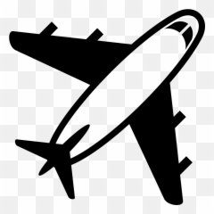 Download File Emojione Wikimedia Commons Png Air Plane - Travel Black And White