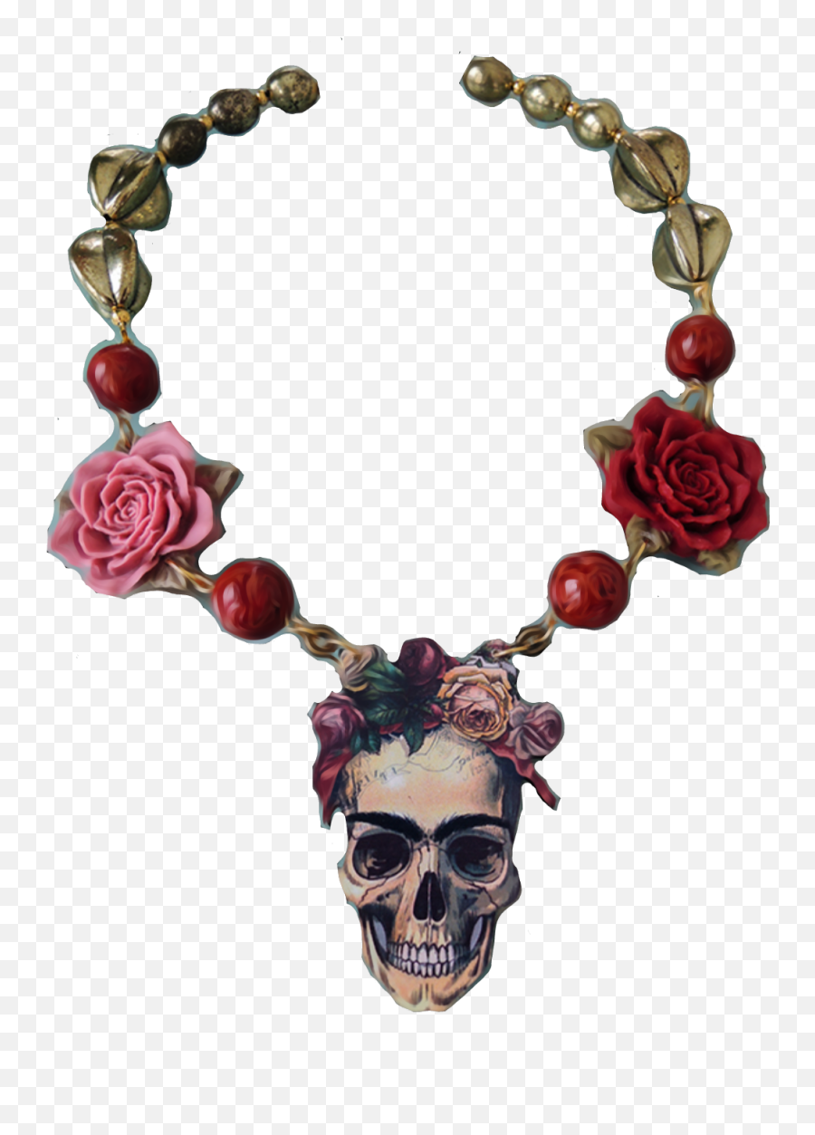 Fridakahlo Frida Skull Fridaskull Art - Necklace Emoji,Unibrow Emoji