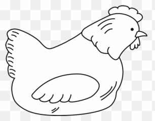 Black And White Hen Clip Art - Cartoon Emoji