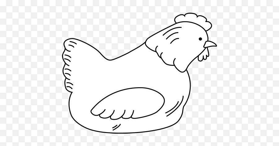 Black And White Hen Clip Art - Cartoon Emoji,Emoji Hand And Chicken