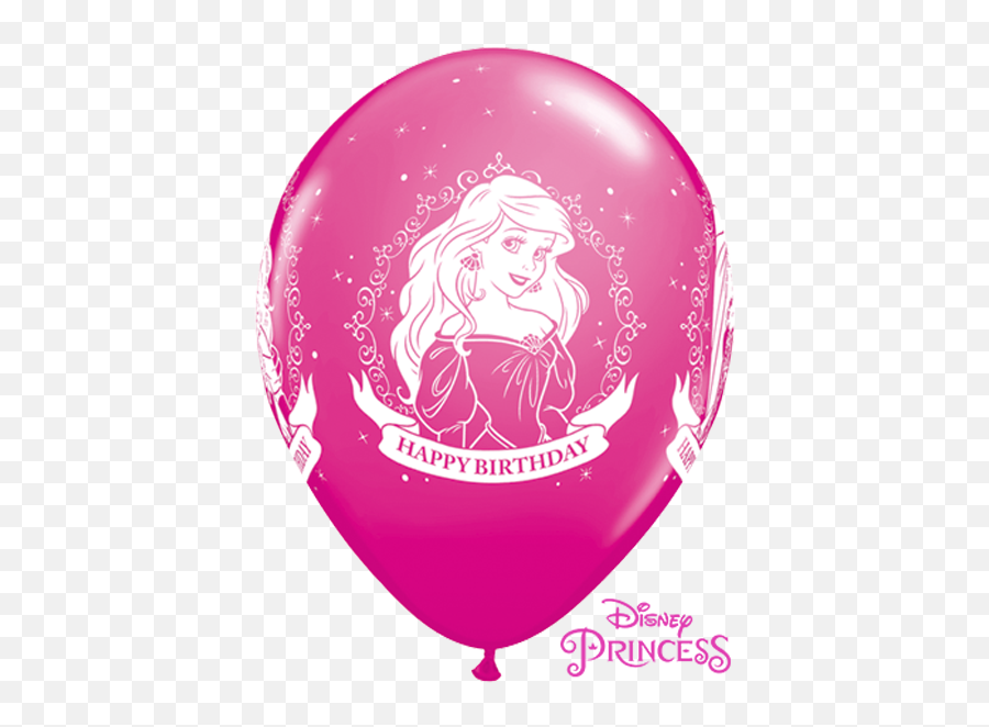 10 X 11 Disney Princess Happy Birthday Assorted Qualatex - Disnet Princess Balloons Png Emoji,21st Birthday Emoji