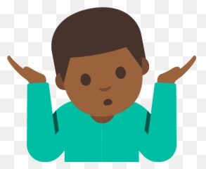 Man Shrugging Emoji With Medium Skin - Black Shrugs Emoji,Shrug Emoji ...