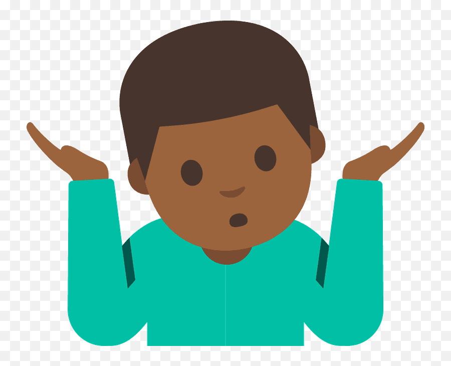 Man Shrugging Emoji Clipart - Brown Shoulder Shrug Emoji,Shrug Emoji
