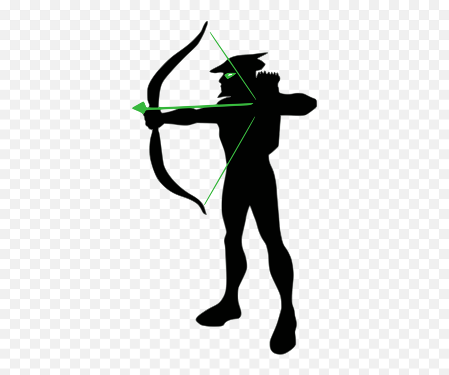 Green Arrow Silhouette Cartoon - Green Arrow Silhouette Png Emoji,Bow And Arrow Emoji