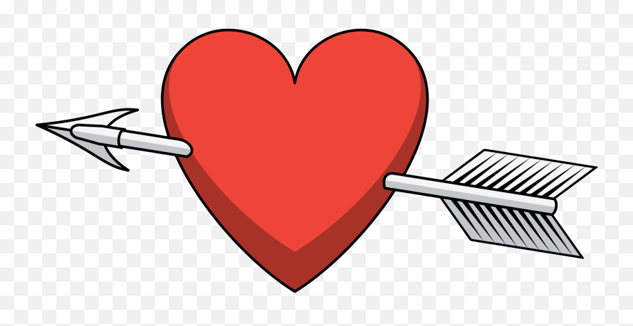 Heart Arrow Shaded - Heart And Arrow Png Clipart Full Size Clip Art Emoji,Heart With Arrow Emoji