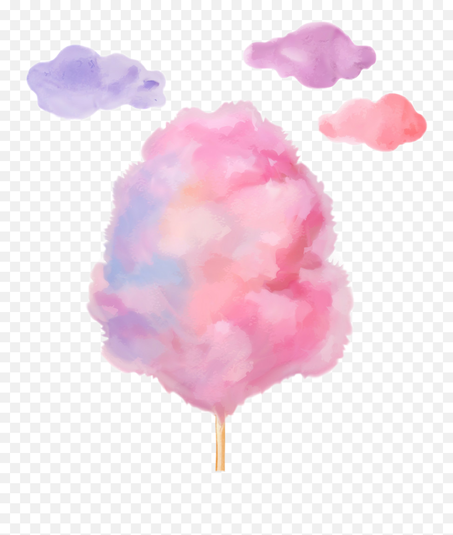 Cotton Candy Sticker Challenge - Watercolor Painting Emoji,Cotton Candy Emoji