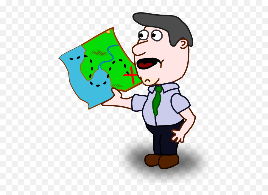 How To Set Use Man Holding Map Clipart - Man Holding A Map Cartoon Emoji,Emoji Man And Book