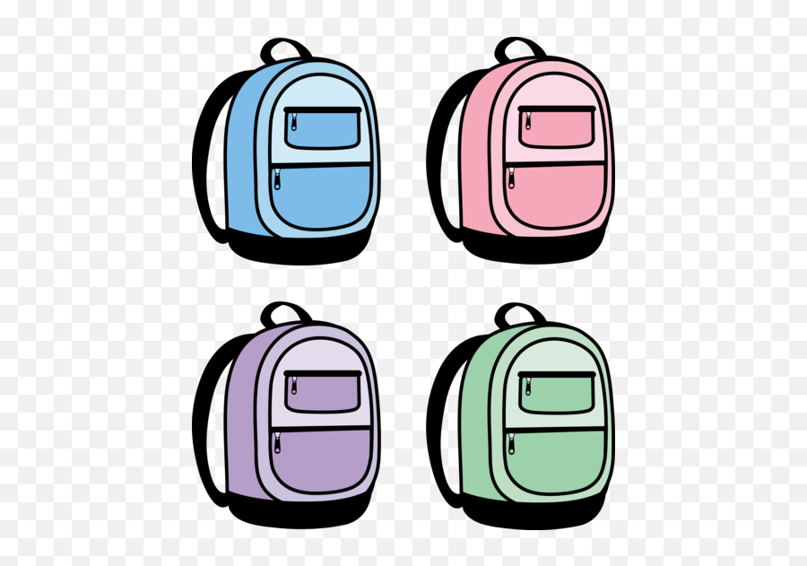 Set Of Four Cool School Backpacks - Backpack Clipart Emoji,Emoji School Bag